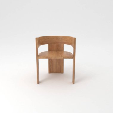 Beyaz arka planda izole edilmiş tahta sandalye