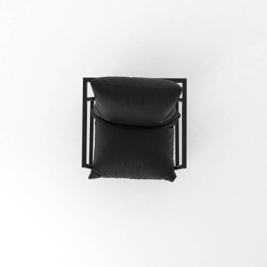 black leather chair isolated on white background. 3d rendering