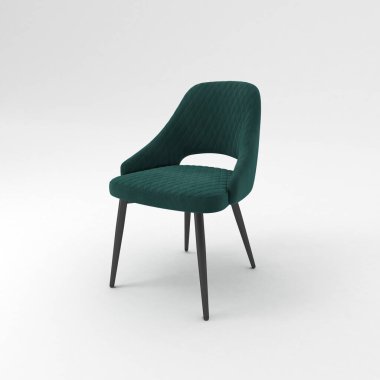 black leather chair isolated on white background. 3d rendering