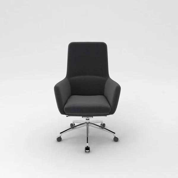Cadeira Couro Preto Fundo Branco — Fotografia de Stock