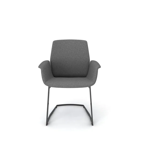 白色背景的黑色扶手椅 3D说明 — 图库照片