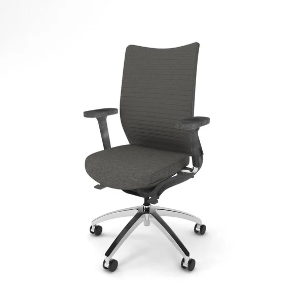 Czarne Skórzane Krzesło Izolowane Białym Tle — Zdjęcie stockowe
