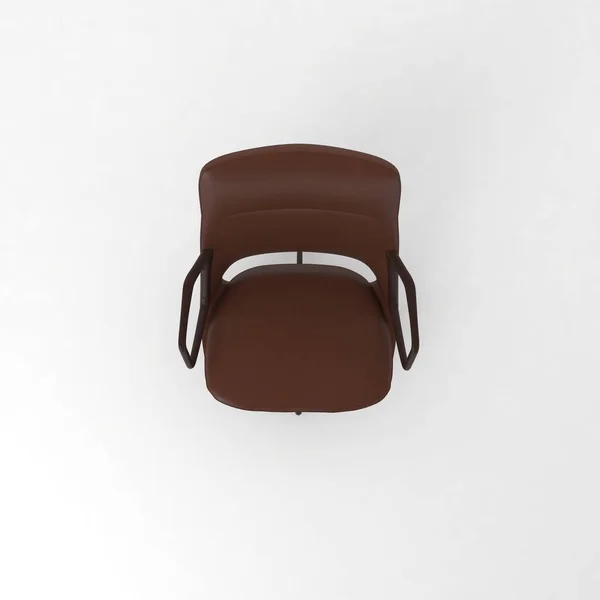 Black Leather Chair Isolated White Background Illustration — Stock Photo, Image