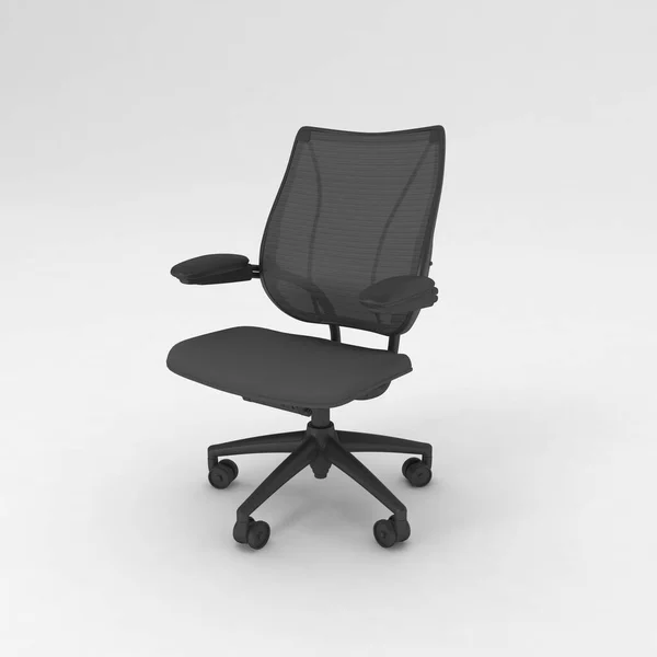 Cadeira Couro Preto Isolado Fundo Branco — Fotografia de Stock