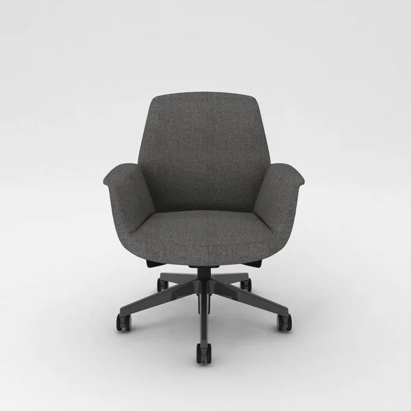 白い背景上に分離されて黒革肘掛け椅子 — ストック写真