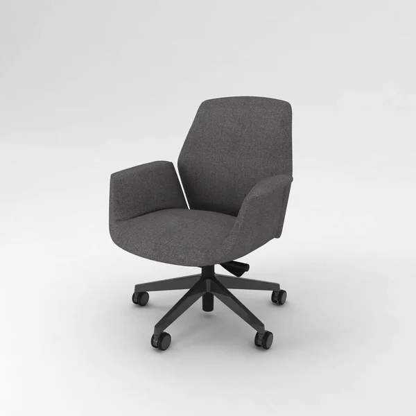 白い背景に黒い革の椅子が隔離されてる 3Dイラスト — ストック写真