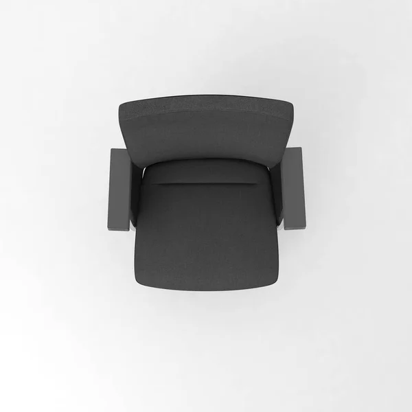 Чорне Шкіряне Крісло Ізольоване Білому Тлі Візуалізація — стокове фото
