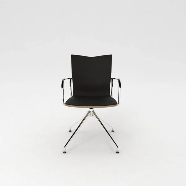 白色背景的黑色椅子 — 图库照片