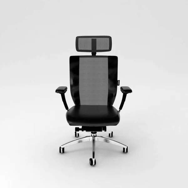 Beyaz Arkaplanda Siyah Sandalye — Stok fotoğraf