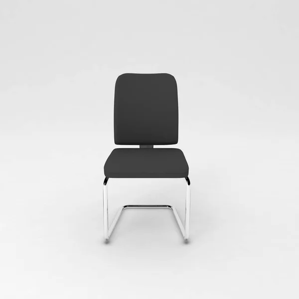 Cadeira Couro Preto Isolado Fundo Branco Ilustração — Fotografia de Stock
