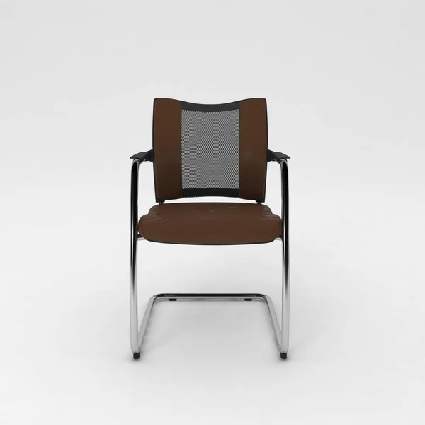Cadeira Couro Preto Isolado Fundo Branco — Fotografia de Stock