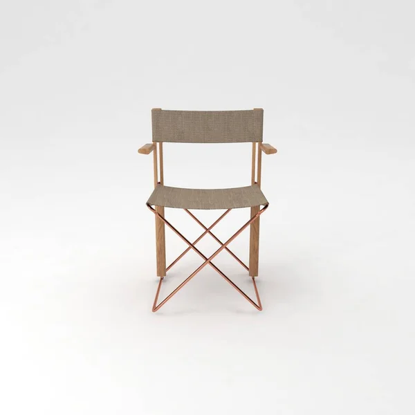 Ξύλινη Καρέκλα Απομονωμένη Λευκό Φόντο — Φωτογραφία Αρχείου