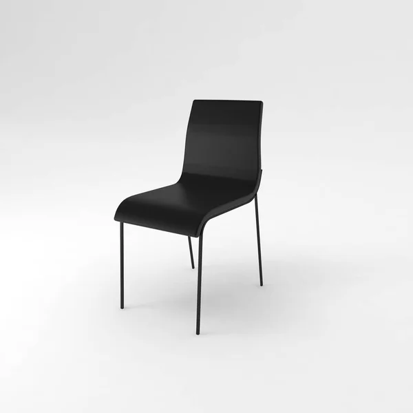 白い背景上に分離されて黒の椅子 — ストック写真