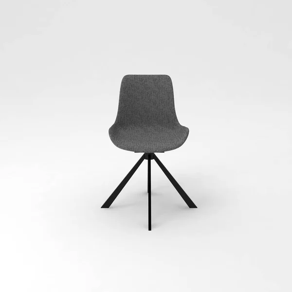 Chaise Noire Sur Fond Blanc — Photo