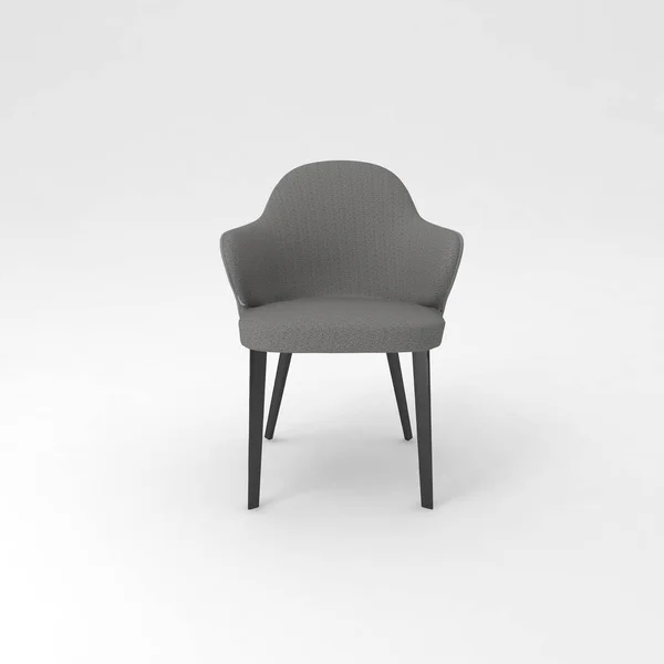 Weißer Stuhl Auf Grauem Hintergrund Darstellung — Stockfoto