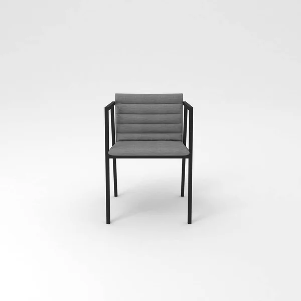 Cadeira Branca Isolada Fundo Preto — Fotografia de Stock