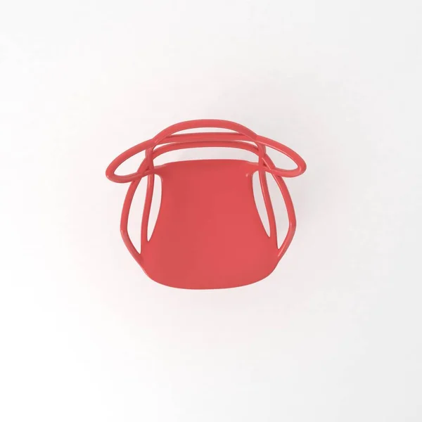 Ícone Saco Plástico Vermelho Isolado Fundo Branco Ilustração — Fotografia de Stock