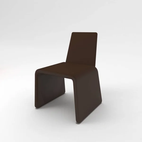 薄い背景に隔離された白と黒の革の椅子の3Dレンダリング — ストック写真