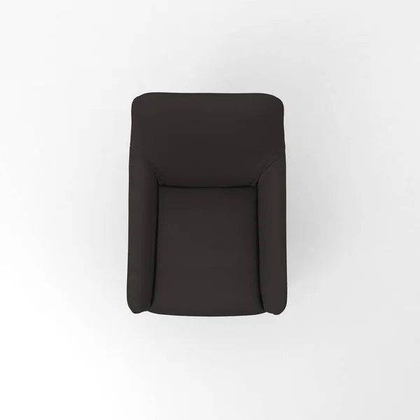 黑色皮革沙发 白色背景隔离 3D渲染 — 图库照片