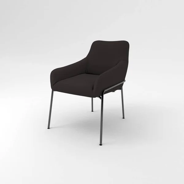 Black Leather Sofa Isolated White Background Rendering — Stock Photo, Image