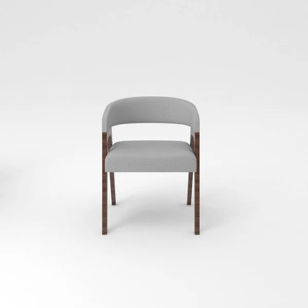 白色椅子 背景明亮 与外界隔绝 3D渲染 — 图库照片