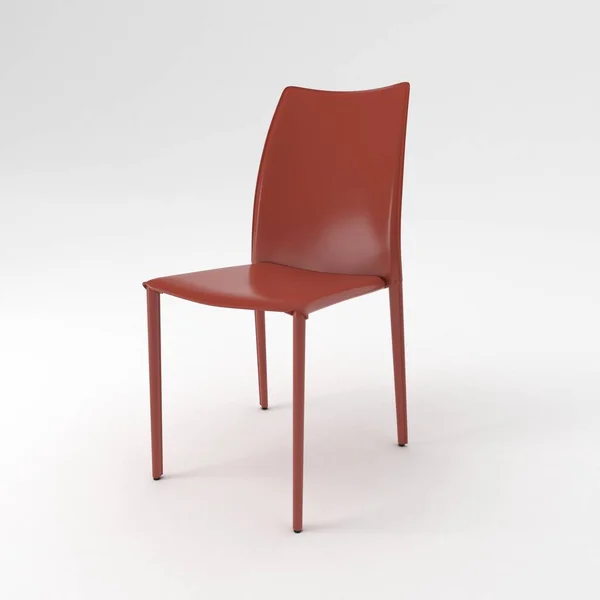 白色背景下的红色椅子 — 图库照片