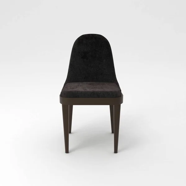 白い背景に隔離された黒い木製の椅子 — ストック写真