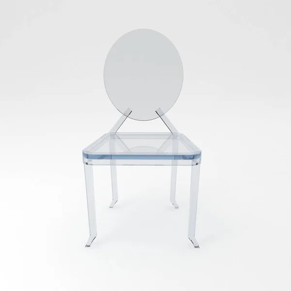 浅色背景的白色椅子3D渲染 — 图库照片