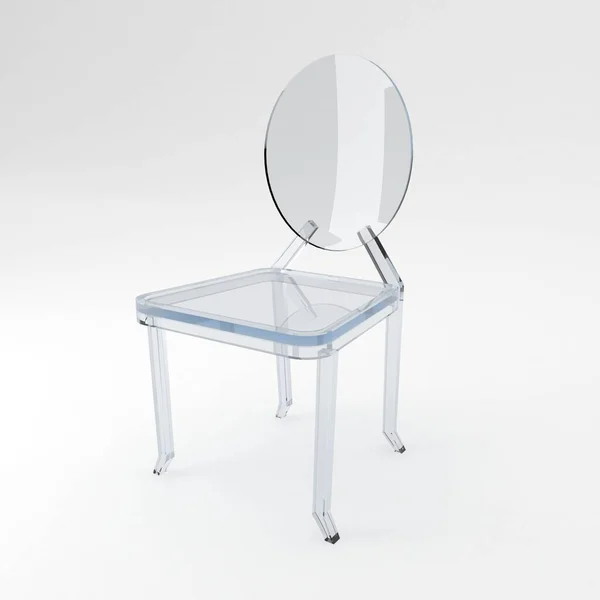 3D在浅色背景上渲染白色椅子 — 图库照片