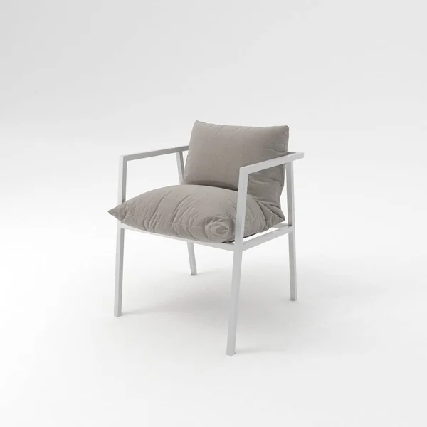 灰色背景的白色椅子 3D渲染 — 图库照片