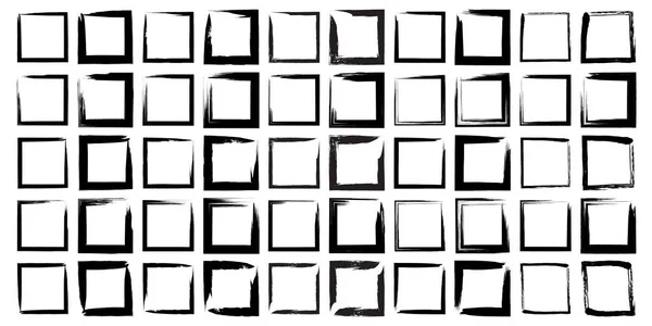 Grunge Forma Quadrata Disegnata Mano Forma Quadrata 100 — Vettoriale Stock