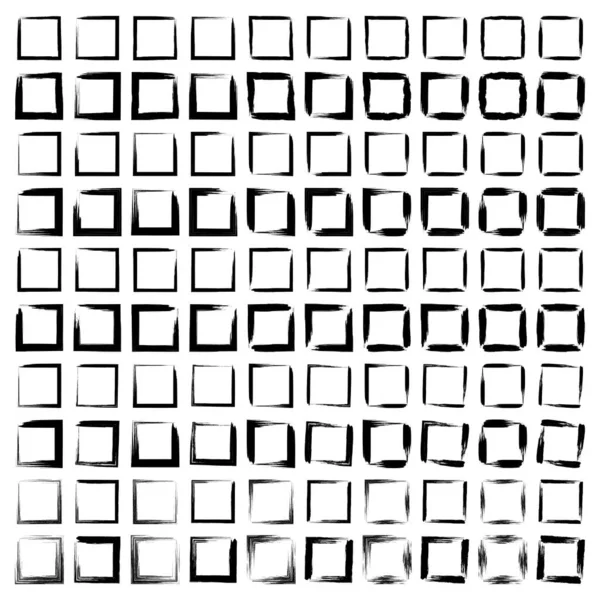 Grunge Quadratische Form Von Hand Gezeichnet Quadratische Form 100 — Stockvektor