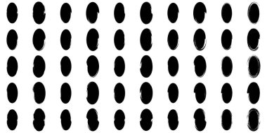 Elle Çekilen Dikey Oval Şekil Doldurulmuş 50-3