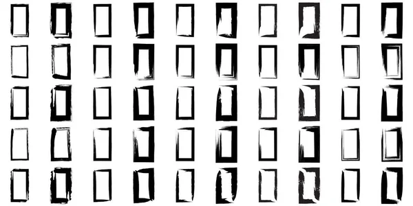 Grunge Vierkante Vorm Met Hand Getekend Vierkante Vorm 100 — Stockvector
