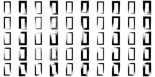 Grunge Forma Quadrata Disegnata Mano Forma Quadrata 100 — Vettoriale Stock