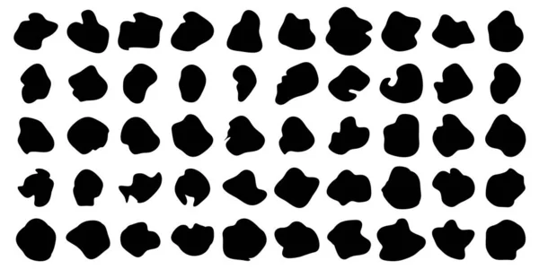 Formes Noires Remplies Liquide Liquide Set — Image vectorielle