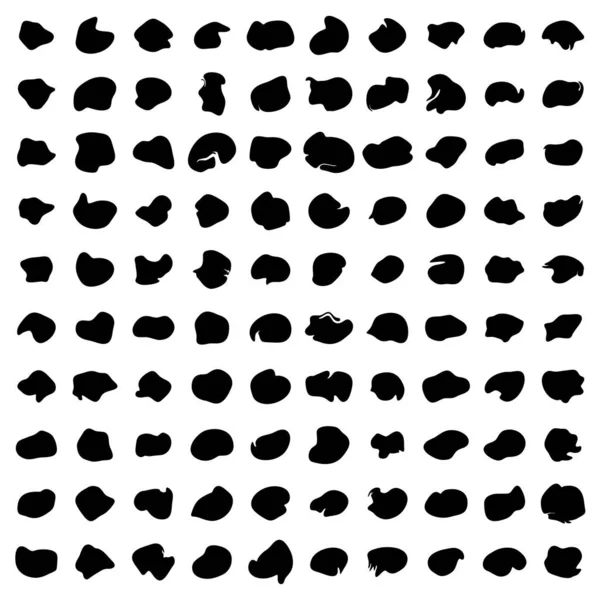 Liquide Liquide Rempli Formes Couleur Beige 100 Set — Image vectorielle