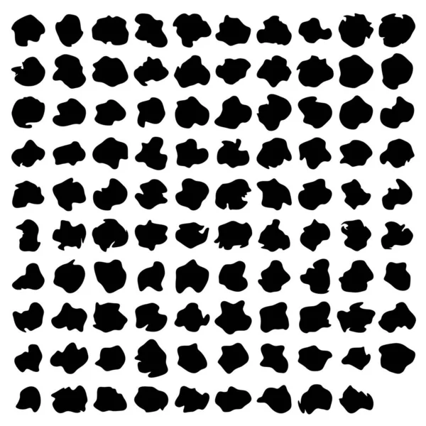 Formes Noires Remplies Liquide Liquide Set — Image vectorielle