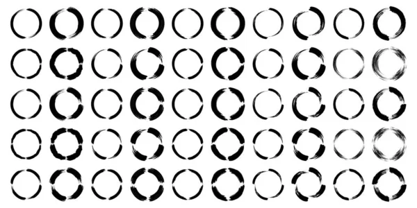Forme Cercle Dessiné Main Set — Image vectorielle