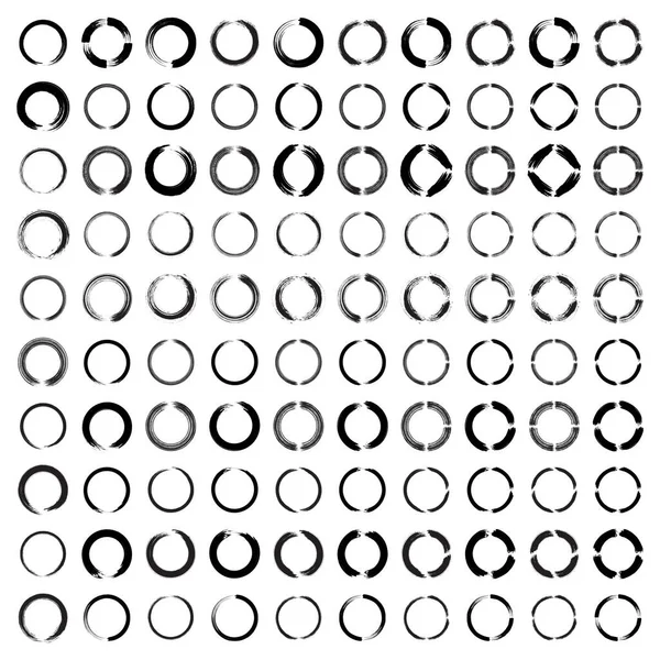 Forme Cercle Dessiné Main 100 Set — Image vectorielle