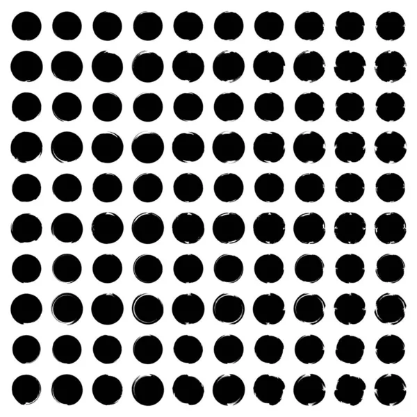 Grunge Ovale Cirkel Zwart Abstracte Vorm Set — Stockvector