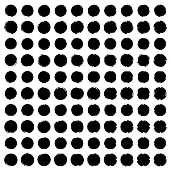 Grunge Oval Circle Μαύρο Αφηρημένο Σχήμα Σετ — Διανυσματικό Αρχείο