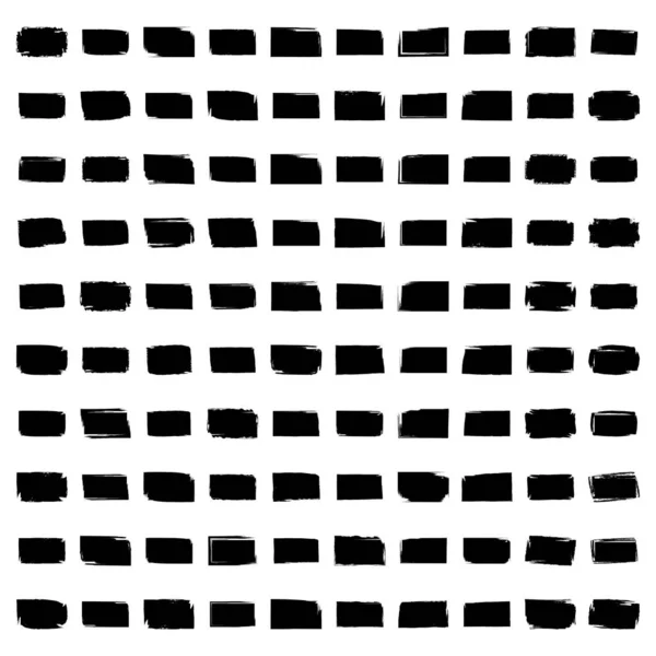 Grunge Square Shape Filled Black Set Rectangle Shape Bold Line — 图库矢量图片