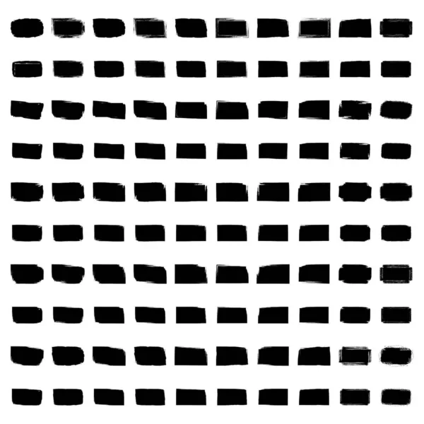 Grunge Square Shape Filled Black Set Rectangular Shape Bold Line — Stock Vector