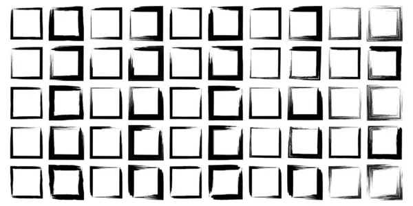 Forma Quadrata Disegnata Mano — Vettoriale Stock