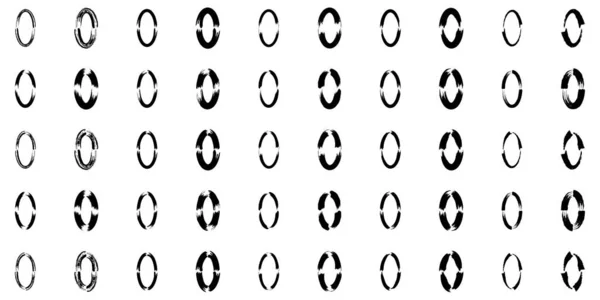 Forme Ovale Verticale Dessinée Main Gras — Image vectorielle