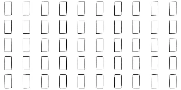 Handritad Vertikal Rektangel Form Tunn Linje — Stock vektor