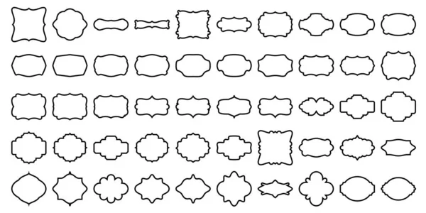 Forme Cadre Étiquette Ligne Set — Image vectorielle