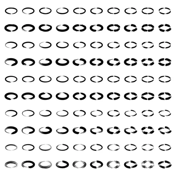 Forme Ovale Horizontale Dessinée Main 100 — Image vectorielle