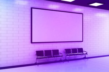 Metreo tren istasyonunda poster ve reklam panosu metro tabelaları modeli 